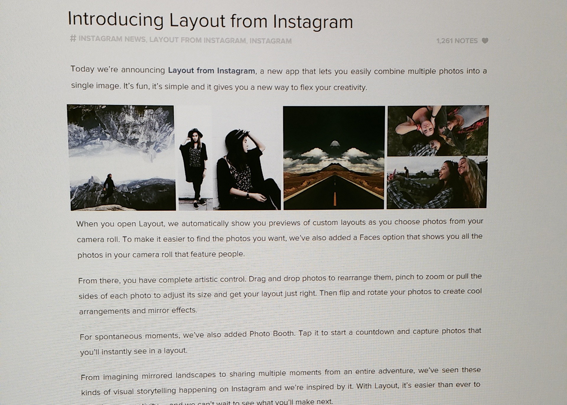 New layout App from Instagram!